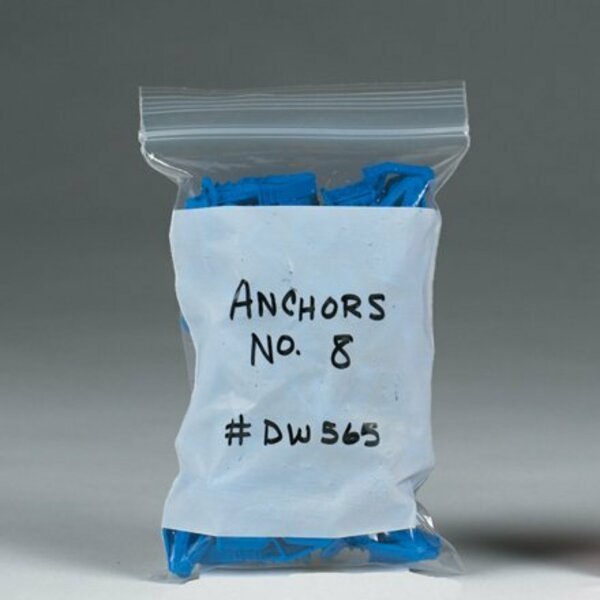 3 x 5'' - 2 Mil White Block Reclosable Poly Bags, 1000PK, Bsc Preferred, Mfr#: S-1307